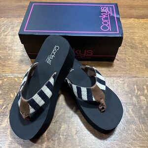 Corkies New‎ in box platform flip flop sandals